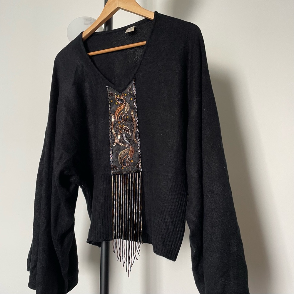 Wide Sleeve Boho Sweater